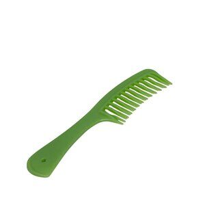 Wide Tooth Green Detangling Comb – 7.5" Plastic Hair Comb with Handle